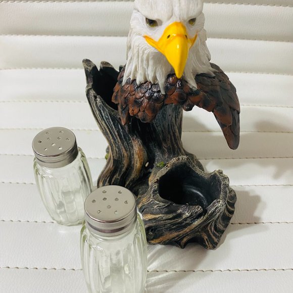 DWK Corp. BALD EAGLE TREE BIRD PROUD SEASONS FIGURINE SALT AND PEPPER SHAKER SET - Picture 14 of 15